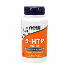 Акція на Дієтична добавка амінокислота в капсулах NOW Foods 5-HTP Гідрокситриптофан 100 мг, 60 шт від Eva