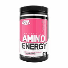 Акция на Дієтична добавка амінокислота в порошку Optimum Nutrition Essential Amino Energy Juicy Strawberry Burst, 270 г от Eva