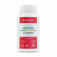 Акція на Дієтична добавка в таблетках для жінок Sporter Vitmins for Women Вітаміни, 60 шт від Eva