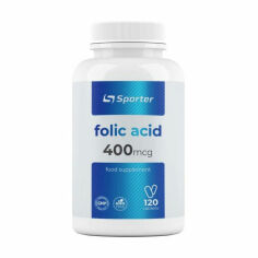 Акція на Харчова добавка в таблетках Sporter Folic Acid Фолієва кислота, 400 мкг, 120 шт від Eva