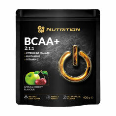 Акція на Харчова добавка амінокислота в порошку Go On Nutrition BCAA+, Вишня-яблуко, 400 г від Eva