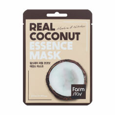 Акция на Тканинна маска для обличчя FarmStay Real Coconut Essence Mask Кокос, 23 мл от Eva