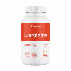 Акція на Харчова добавка амінокислоти в капсулах Sporter L-Arginine L-аргінін, 2200 мг, 120 шт від Eva