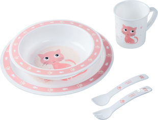 Акція на Набор посуды Canpol Babies Cute Animals Котик Розовый 5 предметов (4/401_pin) (5901691812680) від Rozetka UA