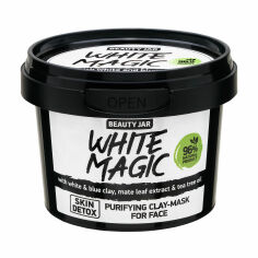 Акція на Маска для обличчя Beauty Jar White Magic Purifying Clay-Mask з екстрактом листя мате, 140 г від Eva