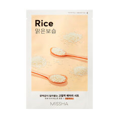 Акция на Тканинна маска для обличчя Missha Airy Fit Sheet Mask Rice з екстрактом рису, 19 г от Eva