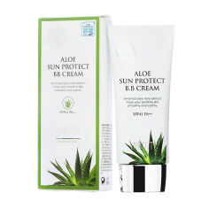 Акція на Сонцезахисний зволожувальний BB-крем для обличчя Jigott Aloe Sun Protect BB Cream SPF 41 PA++ з алое вера, 50 мл від Eva