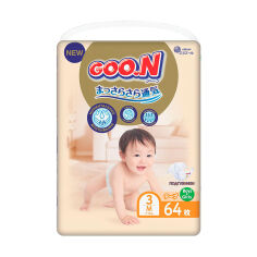 Акція на Підгузки Goo.N Premium Soft розмір М (7-12 кг), на липучках, унісекс, 64 шт від Eva