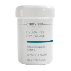 Акция на Зволожувальний денний крем для обличчя Christina Hydrating Day Cream Green Apple + Vitamin E, з яблуком і вітаміном Е, для нормальної  та сухої шкіри, 250 мл от Eva