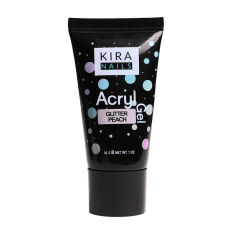 Акция на Акрил-гель для нігтів Kira Nails Acryl Gel Glitter Peach, 30 г от Eva