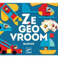 Акция на Настільна гра розвиваюча (3-4 роки) Djeco Набір дерев'яних геометричних фігур "Ze Geo Vroom" (DJ06436) от Comfy UA