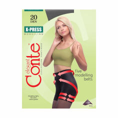 Акція на Колготки жіночі Conte elegant X-Press з коригувальними шортиками та ефектом push-up, 20 DEN, Bronz, розмір 5 від Eva