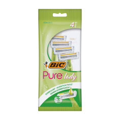 Акция на Одноразові станки для гоління BIC Pure 3 Lady Green жіночі, 4 шт от Eva