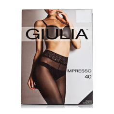 Акция на Класичні колготки жіночі Giulia Impresso з мереживним поясом, 40 DEN, Nero, розмір 3 от Eva