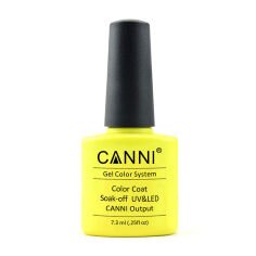 Акция на Гель-лак Canni Gel Color System Color Coat Soak-off UV&LED 140 Яскравий жовто-лимонний, 7.3 мл от Eva