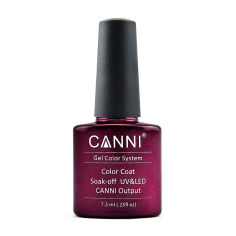 Акція на Гель-лак Canni Gel Color System Color Coat Soak-off UV&LED 256 Глітерний темно-червоний, 7.3 мл від Eva