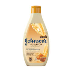 Акція на Живильний гель для душу Johnson's Vita Rich Oil-In-Body Wash з оліями мигдалю та Ши, 400 мл від Eva