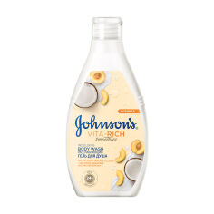 Акція на Розслаблювальний гель для душу Johnson's Vita Rich Смузі, з йогуртом, кокосом та екстрактом персика, 250 мл від Eva