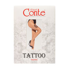 Акція на Фантазійні колготки жіночі Conte Elegant Tattoo 20С-17СП, з малюнком Lion, 20 DEN, 002 Natural, розмір 2 від Eva