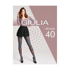 Акція на Фантазійні колготки жіночі Giulia Miracle (2) 40 DEN, Dark Grey Melange, розмір 2 від Eva