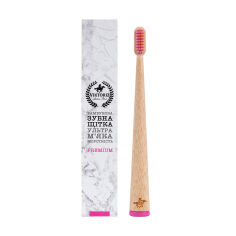 Акція на Бамбукова зубна щітка Viktoriz Premium ультрам'якої жорсткості, 1 шт від Eva