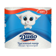 Акция на Туалетний папір Диво Soft білий, 2-шаровий, 150 відривів, 4 рулони от Eva