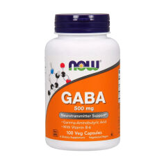Акция на Дієтична добавка амінокислота в гелевих капсулах NOW Foods GABA Гамма-Аміномасляна кислота 500 мг, 100 шт от Eva