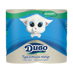Акция на Туалетний папір Диво Ecosoft сірий, 2-шаровий, 150 відривів, 4 рулони от Eva
