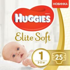 Акція на Подгузники Huggies Elite Soft 1 3-5 кг 25 шт Conv від MOYO
