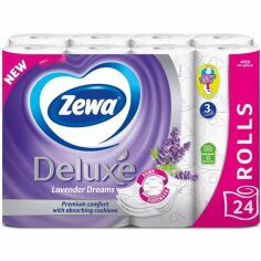 Акция на Туалетная бумага Zewa Deluxe Лаванда белая 24 шт от MOYO