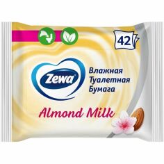 Акція на Туалетная влажная бумага Zewa Almond Milk moist 42 шт від MOYO