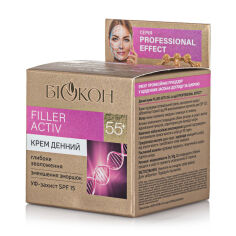 Акція на Денний крем для обличчя Біокон Professional Effect Filler Activ, SPF 15, 55+, 50 мл від Eva