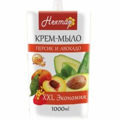 Акция на Крем-мыло жидкое Нектар Персик и авокадо 1000мл от MOYO