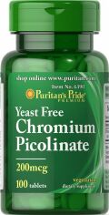 Акція на Puritan's Pride Chromium Picolinate 200mcg Yeast Free 100tabl від Stylus
