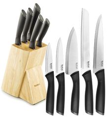 Акція на Набор ножей Tefal Comfort с подставкой 6 предметов (K221SA14) від Rozetka UA