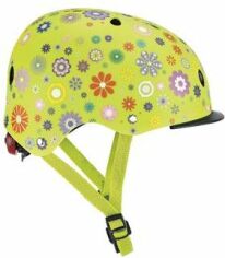 Акція на Шлем защитный детский GLOBBER, Цветы зеленый, с фонариком, 48-53см (XS/S) від Stylus
