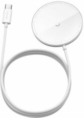 Акція на Baseus Wireless Charger MagSafe Simple Mini 15W White (WXJK-F02) for iPhone 15 I 14 I 13 I 12 series від Stylus