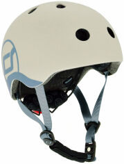 Акция на Шлем защитный детский Scoot&Ride светло-серый, с фонариком, 51-55см (S/M) (SR-190605-ASH) от Stylus