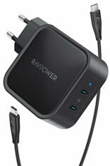 Акція на RavPower Wall Charger 2хUSB-C Pioneer 90W Black with with Cable USB-C to USB-C (RP-PC128) від Stylus