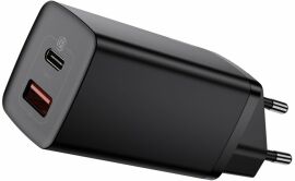 Акция на Baseus Wall Charger GaN2 Lite USB-C+USB 65W Black (CCGAN2L-B01) от Stylus