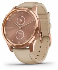 Акція на Garmin Vivomove Luxe 18K rose gold Pvd stainless steel case with light sand Italian leather band (010-02241-01) від Stylus