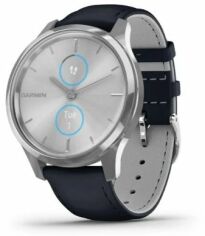 Акция на Garmin Vivomove Luxe Silver stainless steel case with navy Italian leather band (010-02241-00) от Stylus