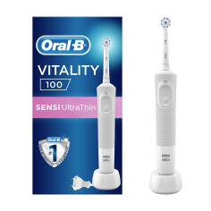Акція на Електрична зубна щітка Oral-B D100 Vitality Sensi Ultrathin Біла від Eva