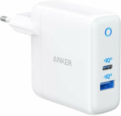 Акция на Anker Wall Charger PowerPort USB+USB-C 15W+20W White (A2636G21) от Stylus