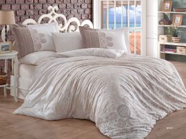 Акція на Комплект постільної білизни Hobby Poplin Irene 200x220 Бежевий від Rozetka