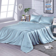 Акція на Комплект постільної білизни Zastelli Сімейний 145x210x2 см Blue Штучний шовк від Rozetka