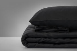 Акция на Комплект постільної білизни Mirson King Size Сатин Premium 0055 Black Pearl 220х240 от Rozetka