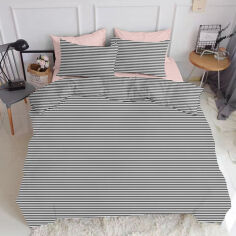 Акція на Комплект постільної білизни Cosas Сімейний 2х160х220 Line Grey El180-Rose (Line Grey_El180-Rose_160х2) від Rozetka