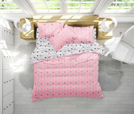 Акция на Комплект постільної білизни MirSon Бязь 17-0528 Bunnies pink King Size от Rozetka