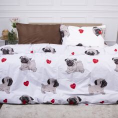 Акція на Комплект постільної білизни Бязь 17-0566 Pug-dog 160x220 від Rozetka